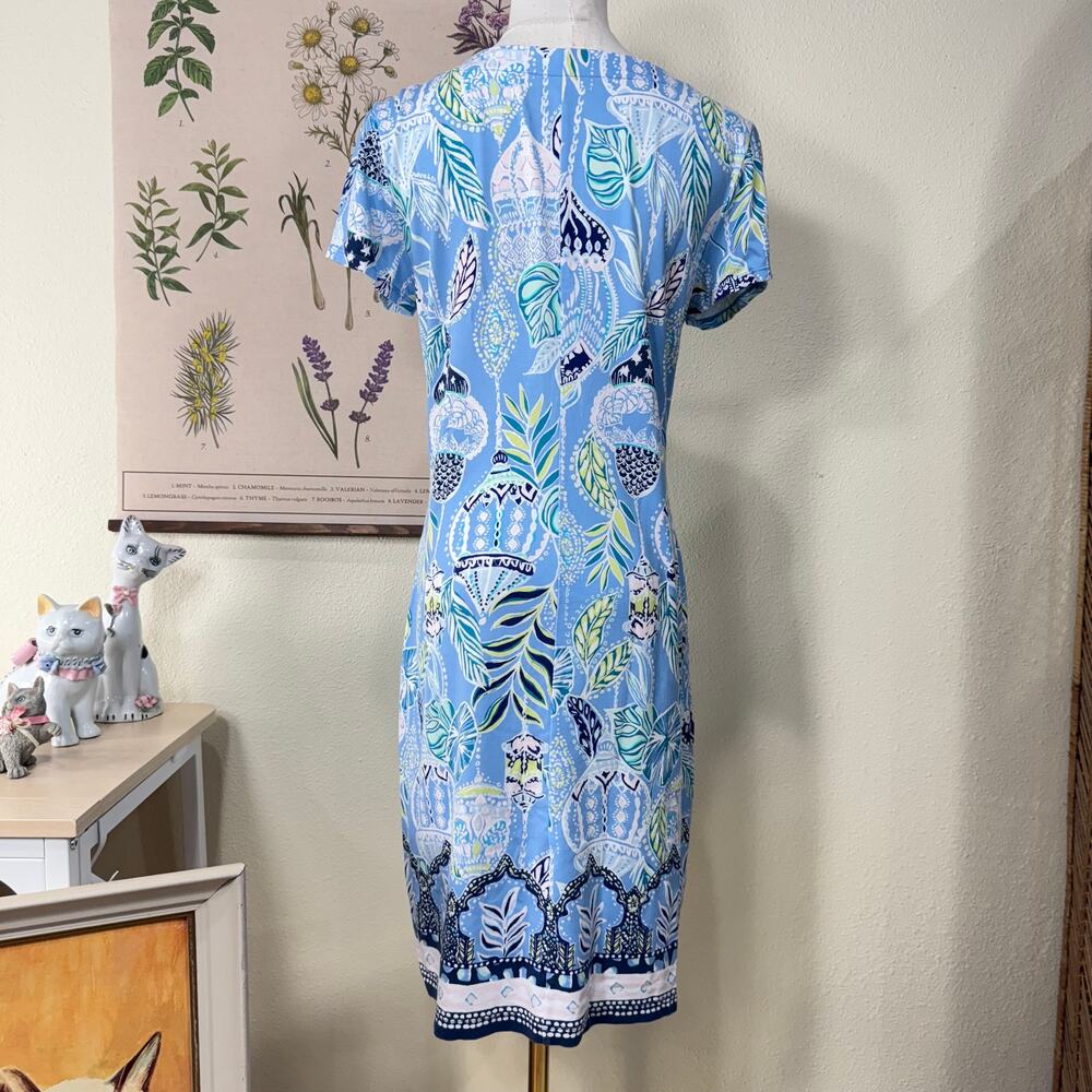 Lilly Pulitzer Blue Lapis Lantern Sophiletta Mini Dress Coastal Grandma Beach M - Picture 2 of 6